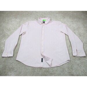 Mizzen Main Shirt Men Extra Large XL Trim Fit Pink Long Sleeve Casual Button Up*